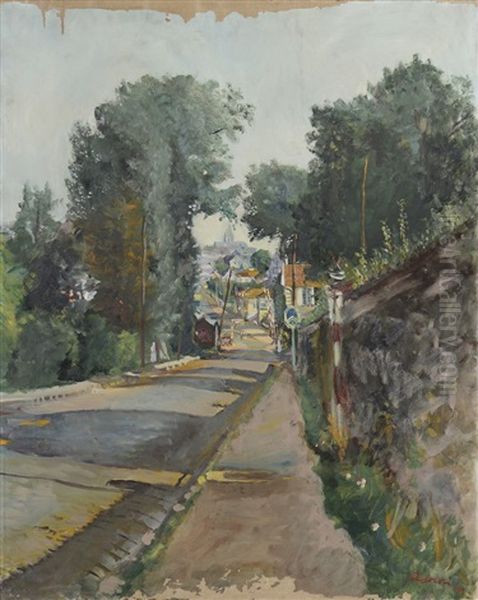 Rue De Village Oil Painting by Lucien Adrion