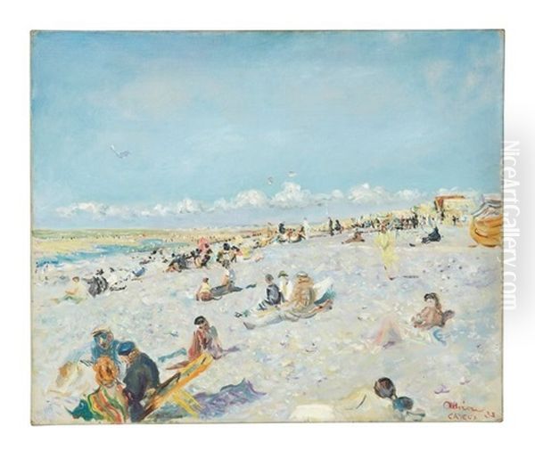 Cayeux Plage Oil Painting by Lucien Adrion