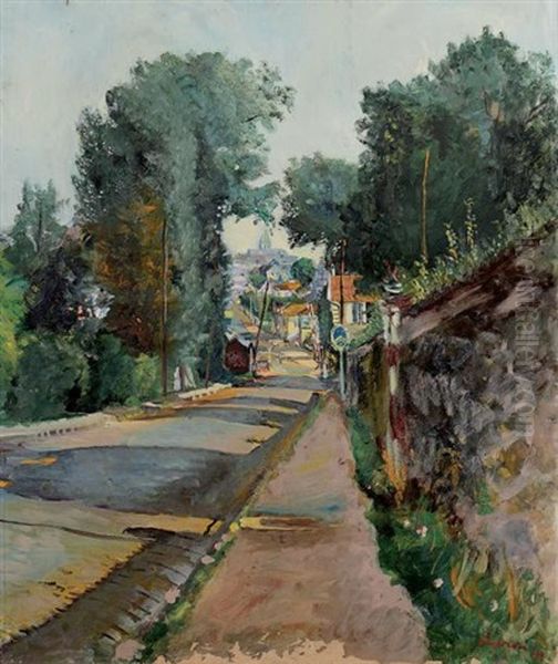 Rue De Village Oil Painting by Lucien Adrion