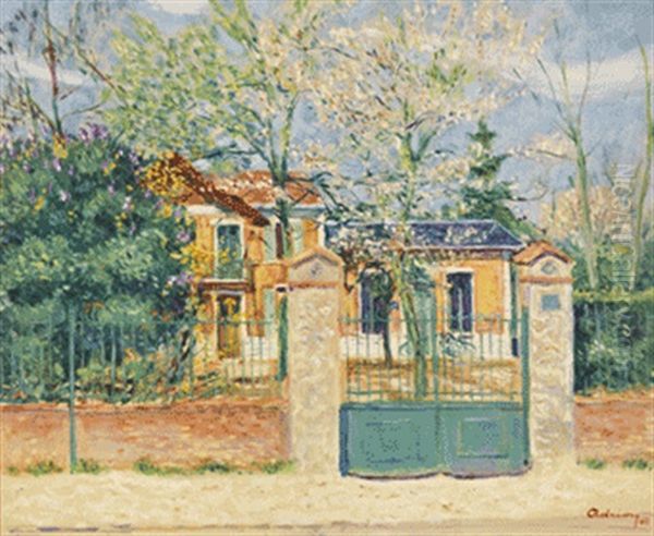 Villa Madagascar In Bievres Oil Painting by Lucien Adrion