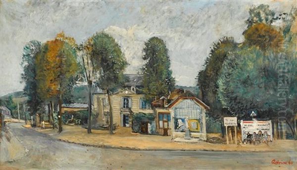 La Mairie De Bievres Sud Oil Painting by Lucien Adrion