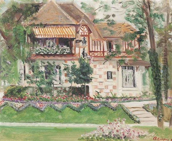 Maison A Deauville Oil Painting by Lucien Adrion