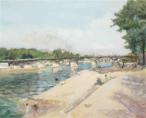 La Passerelle Des Arts Oil Painting by Lucien Adrion