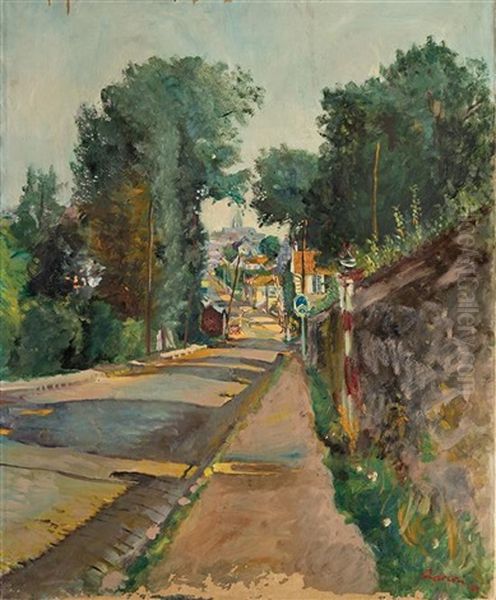 Rue De Village Oil Painting by Lucien Adrion