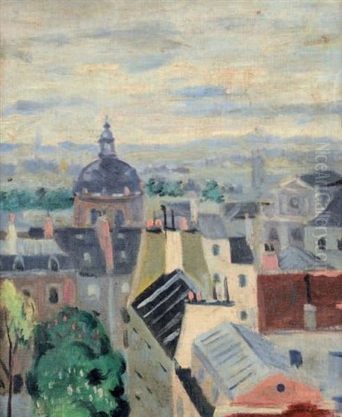 Vue Des Toits Oil Painting by Lucien Adrion