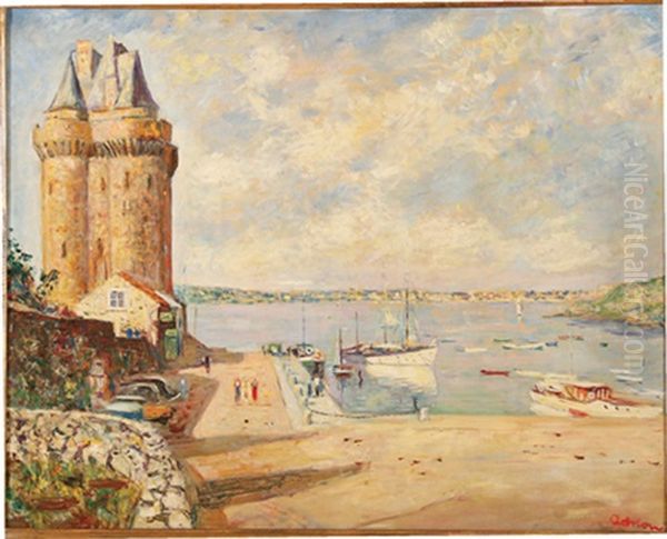 Port St. Servan Oil Painting by Lucien Adrion