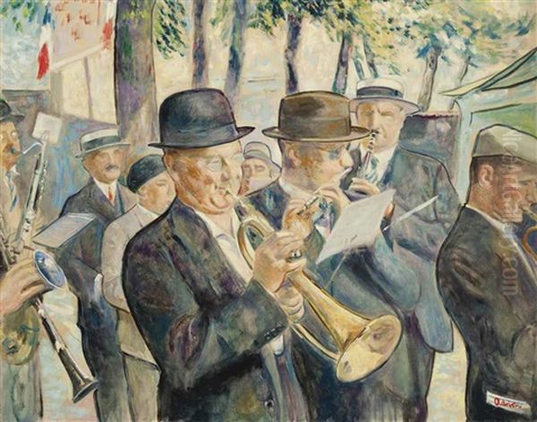 La Fanfare Oil Painting by Lucien Adrion