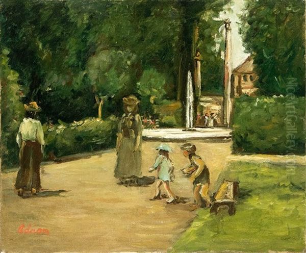 Im Park Oil Painting by Lucien Adrion