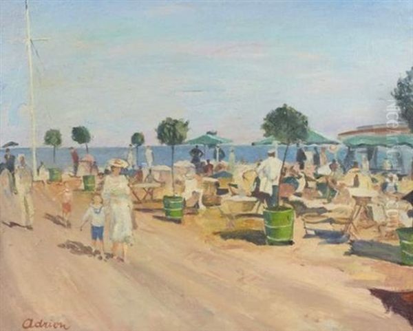 Bord De Mer Oil Painting by Lucien Adrion