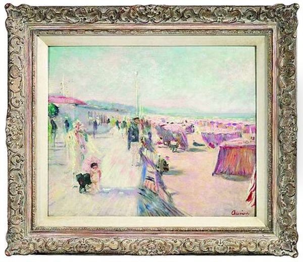 Sudfranzosische Strandpromenade Oil Painting by Lucien Adrion