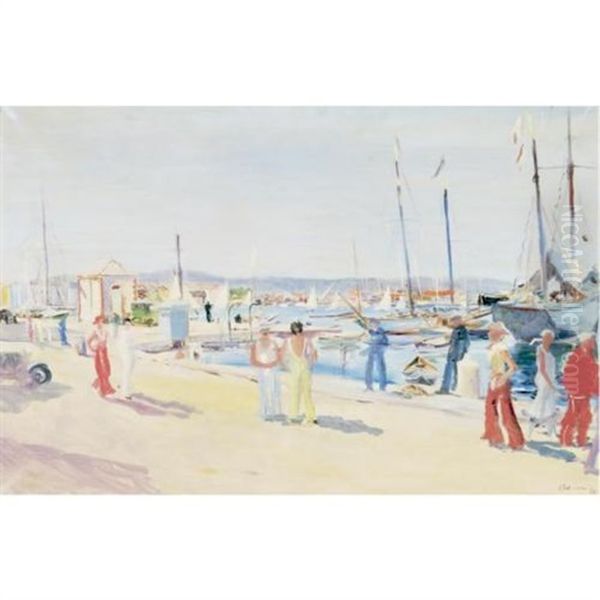 St. Tropez Oil Painting by Lucien Adrion