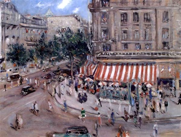 Paris Pavoise, La Liberation Oil Painting by Lucien Adrion