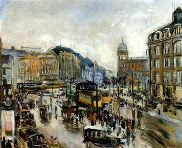 Berlin, Alexanderplatz Oil Painting by Lucien Adrion