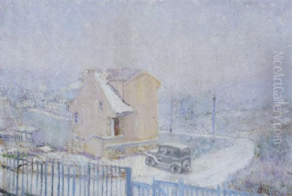 Wintertag Oil Painting by Lucien Adrion