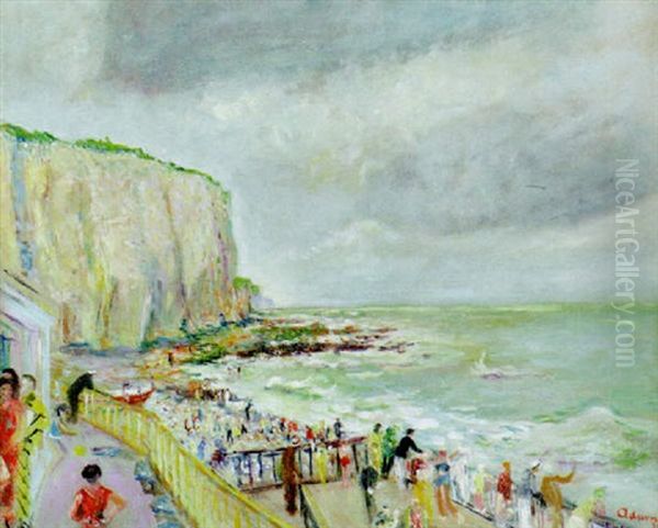 Les Falaises, Deauville Oil Painting by Lucien Adrion