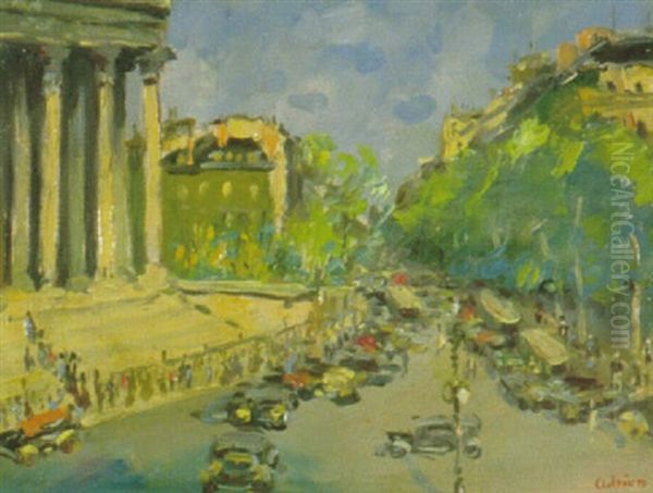 Pariser Strassenszene Oil Painting by Lucien Adrion