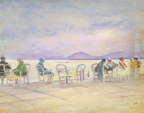 Terrasse Am See Oil Painting by Lucien Adrion