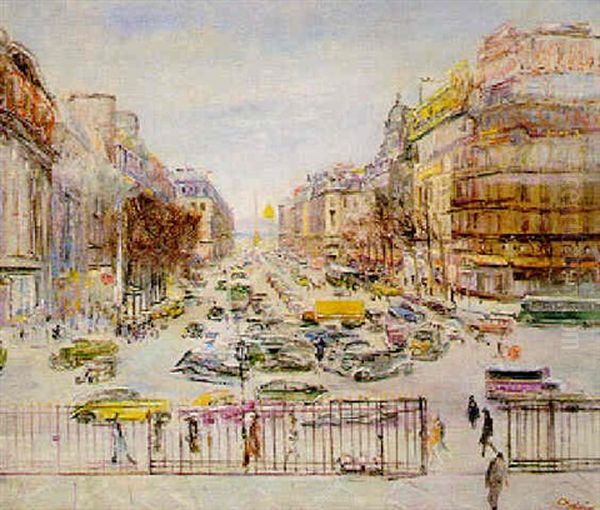 La Rue Royale, Paris Oil Painting by Lucien Adrion