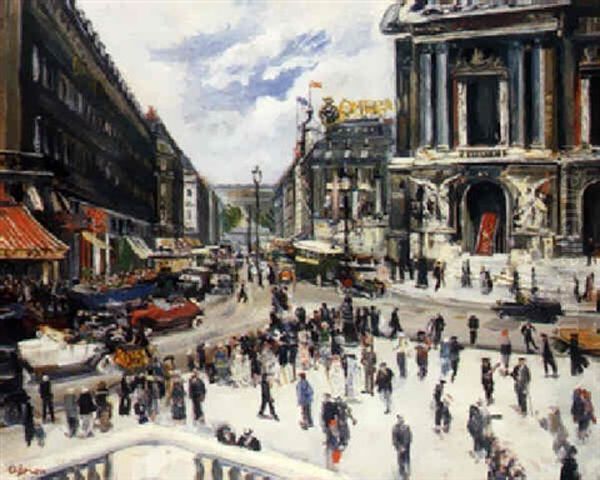 Vue De L'opera Oil Painting by Lucien Adrion