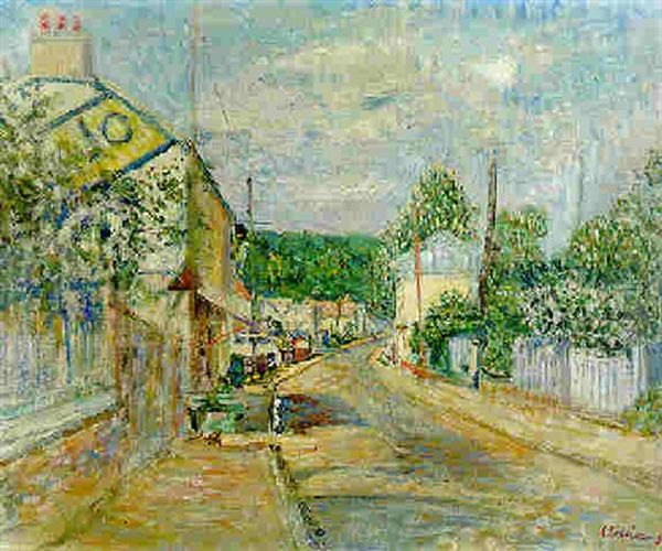 La Route De Village Oil Painting by Lucien Adrion