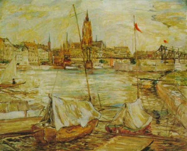 Ansicht Von Frankfurt A.m. Oil Painting by Lucien Adrion