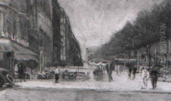 Champs Elysees Oil Painting by Lucien Adrion