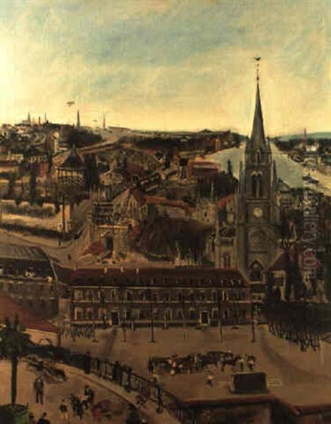 Blick Auf Bougival Oil Painting by Lucien Adrion