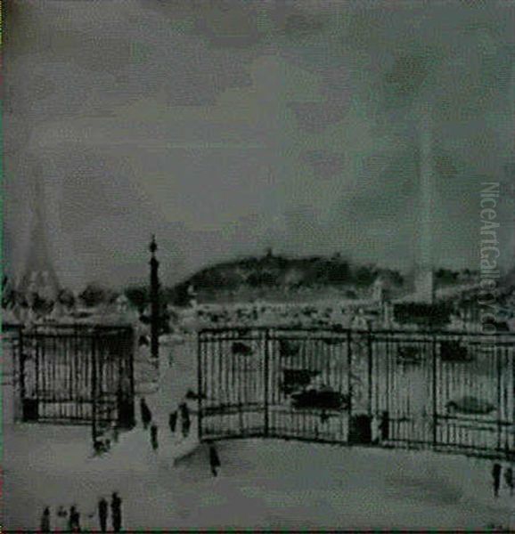 Paris, Place De La Concorde Oil Painting by Lucien Adrion