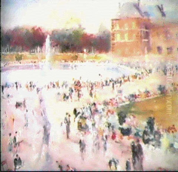 Le Jardin Du Luxembourg Oil Painting by Lucien Adrion