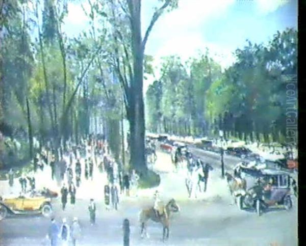 Pariser Parkszene Oil Painting by Lucien Adrion