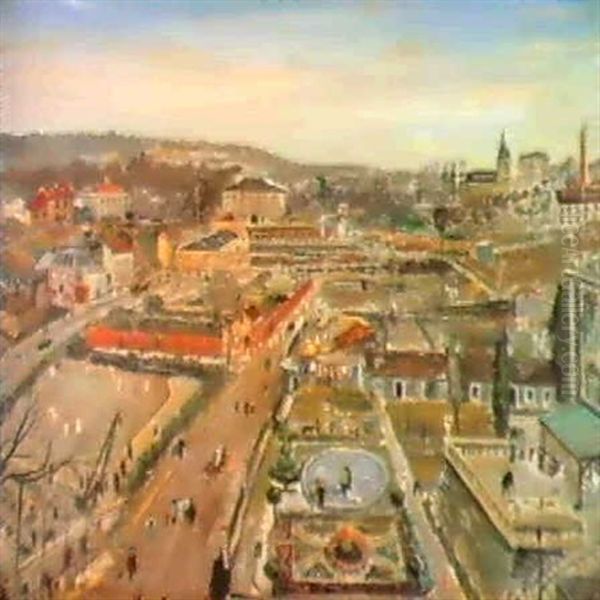 Maisons Et Boulevards En Sevre Oil Painting by Lucien Adrion