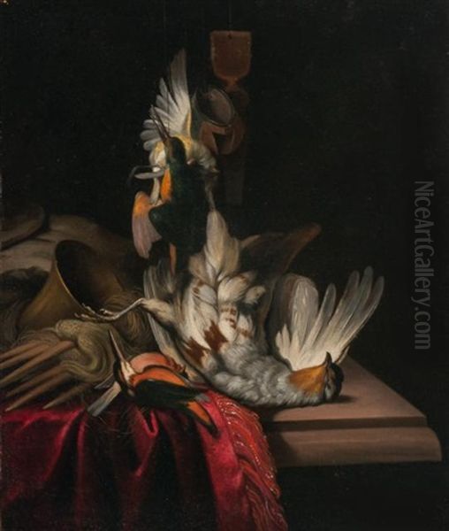 Still Life With Partridge Oil Painting by Evert Van Aelst