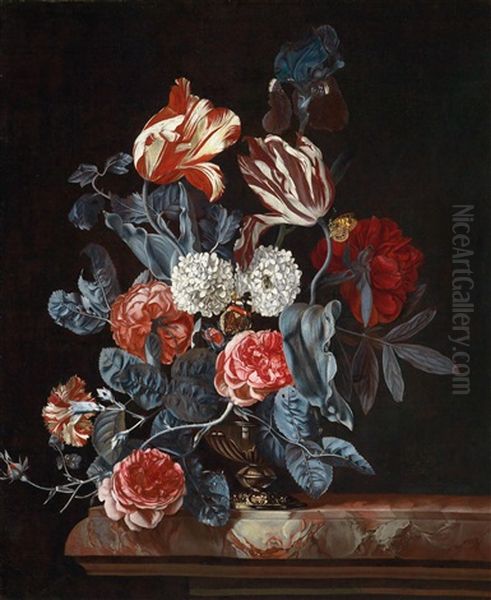 Ein Blumenstillleben Oil Painting by Willem Van Aelst