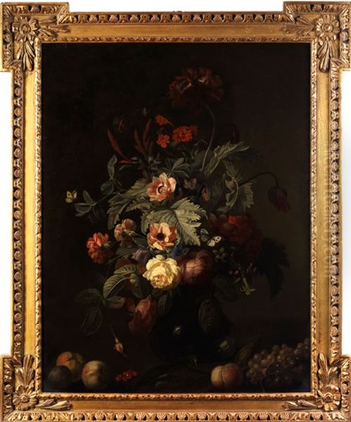 Blumenstilleben Mit Aprikosen Und Trauben Oil Painting by Willem Van Aelst