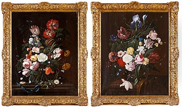 Blomsterstilleben (pair) Oil Painting by Willem Van Aelst