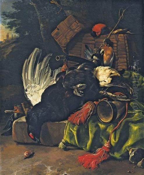 Jachtstilleven Met Vogels Oil Painting by Willem Van Aelst