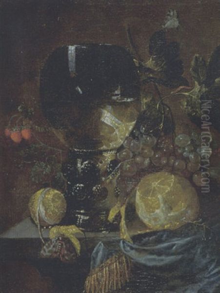 Stilleben Mit Romer Oil Painting by Willem Van Aelst