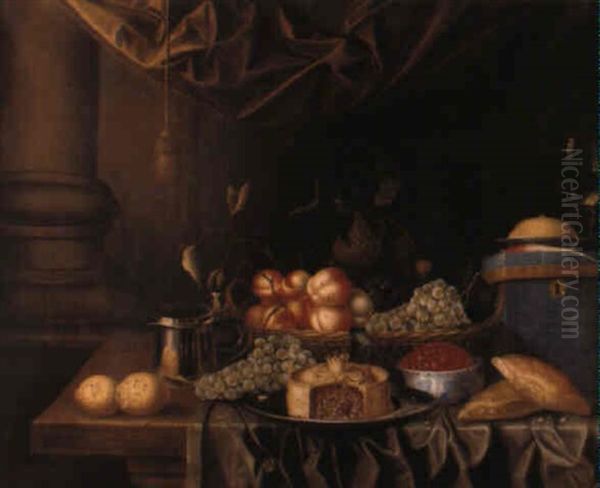 Fruktstilleben Oil Painting by Theodor van Aenvack