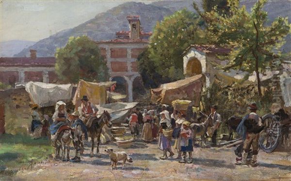 Il Mercato Oil Painting by Franz Theodor Aerni