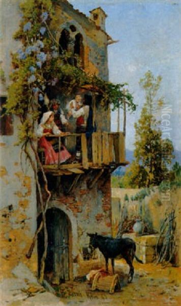 Frohliche Heimkehr Oil Painting by Franz Theodor Aerni