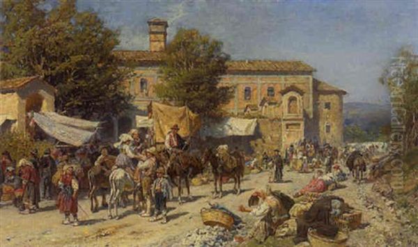 Marttreiben Oil Painting by Franz Theodor Aerni