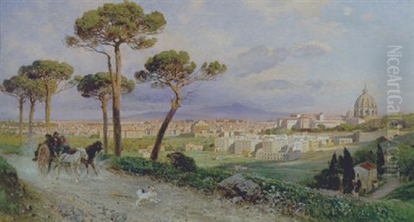 Veduta Di Roma Da Monte Mario Oil Painting by Franz Theodor Aerni