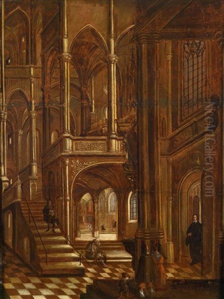 Interieur Einer Gotischen Kirche Oil Painting by Hendrick Aerts