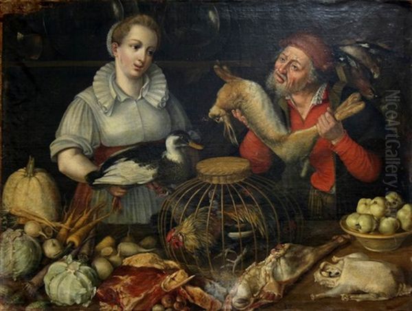 Seller Game Oil Painting by Pieter Aertsen