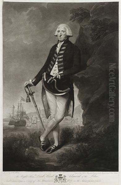 The Right Hon The Lord Hood Admiral Of The Blue Oil Painting by Arthur Abbott