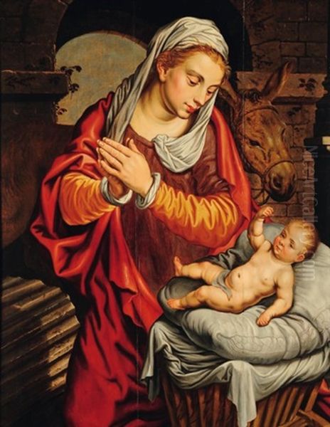 L'adoration De L'enfant Jesus Oil Painting by Pieter Aertsen