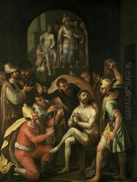 Die Verspottung Christ Oil Painting by Pieter Aertsen