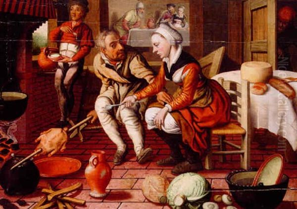 Koksinterior Oil Painting by Pieter Aertsen