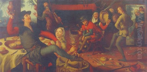 The Egg Dance Oil Painting by Pieter Aertsen