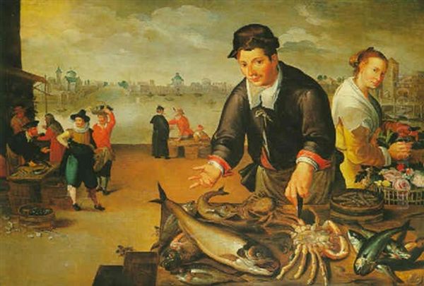 Le Marche Aux Poissons Oil Painting by Pieter Aertsen